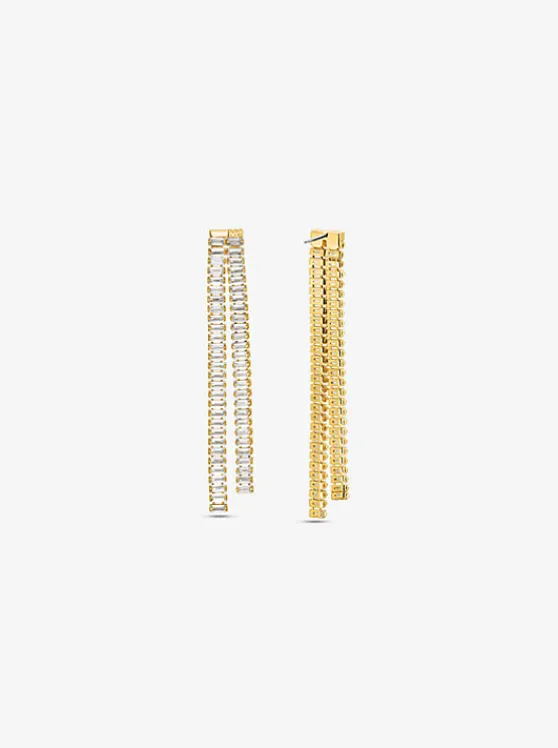 Michael Kors Precious Metal-Plated Brass Baguette Drop Earrings GOLD Best Sale