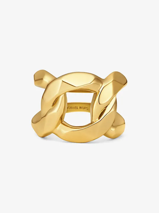 Michael Kors Precious Metal-Plated Brass Curb-Link Ring GOLD Best