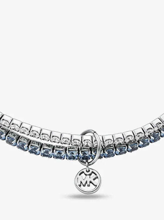 Michael Kors Precious Metal-Plated Brass Double Wrap Tennis Bracelet SILVER Shop