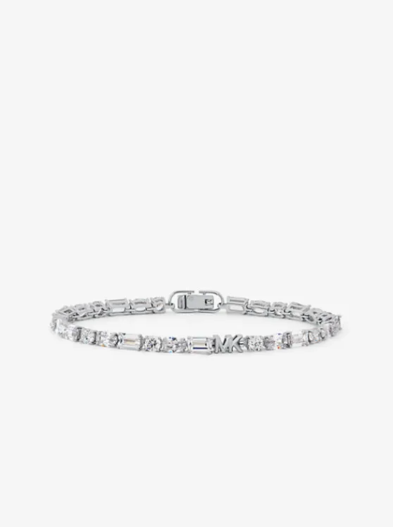 Michael Kors Precious Metal-Plated Sterling Cubic Zirconia Tennis Bracelet SILVER Store