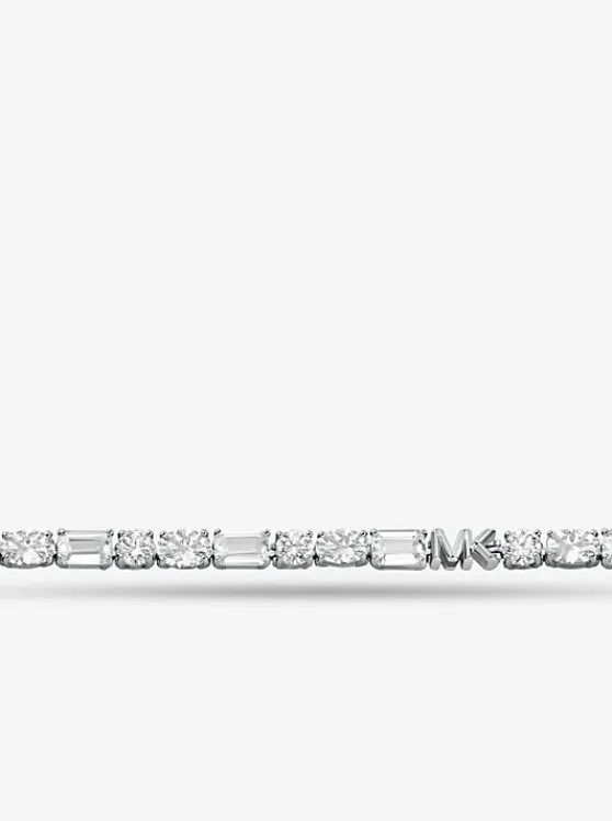 Michael Kors Precious Metal-Plated Sterling Cubic Zirconia Tennis Bracelet SILVER Store