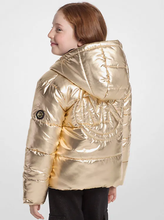 Michael Kors Quilted Metallic Puffer Jacket Best Sale