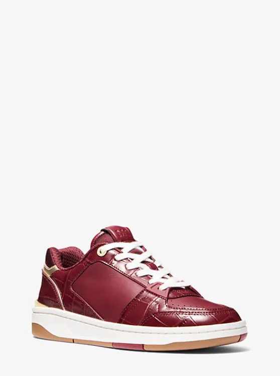 Michael Kors Rebel Leather Sneaker DEEPRED Best Sale