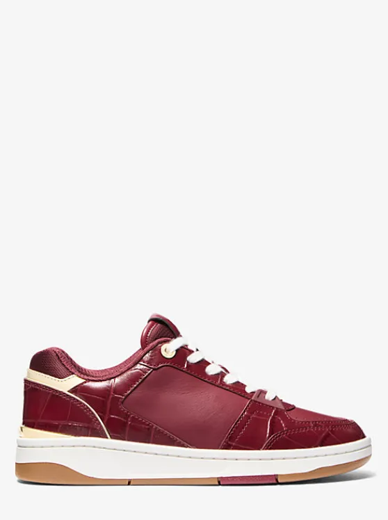 Michael Kors Rebel Leather Sneaker DEEPRED Best Sale