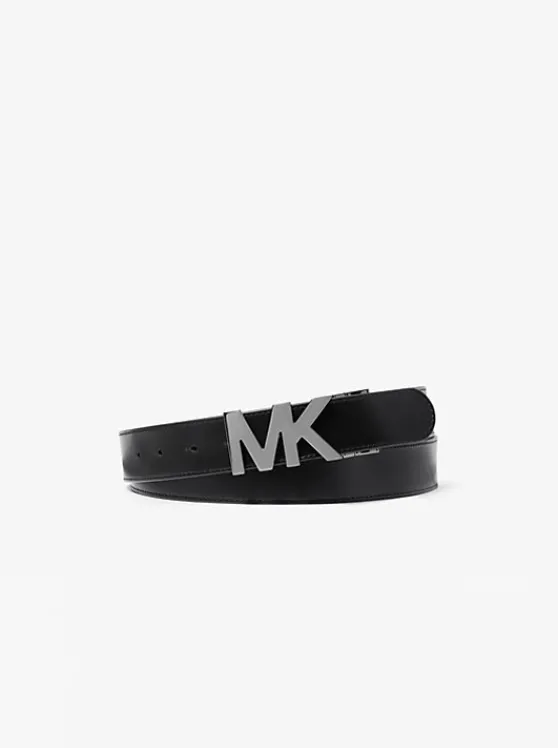 Michael Kors Reversible Logo Buckle Belt BLACK Fashion