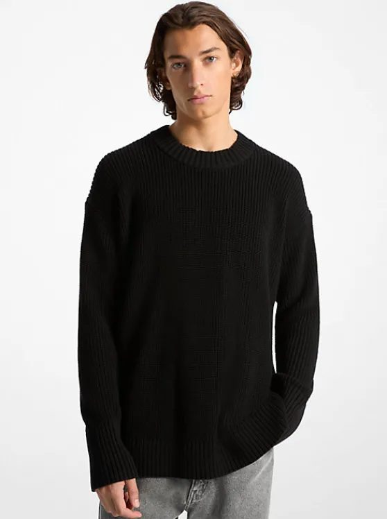 Michael Kors Ribbed Cotton Sweater BLACK Hot