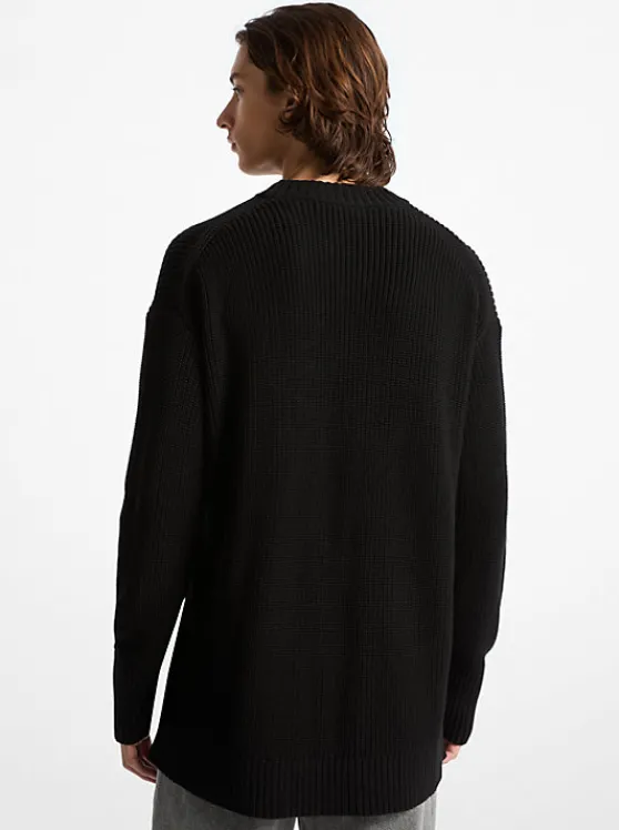 Michael Kors Ribbed Cotton Sweater BLACK Hot