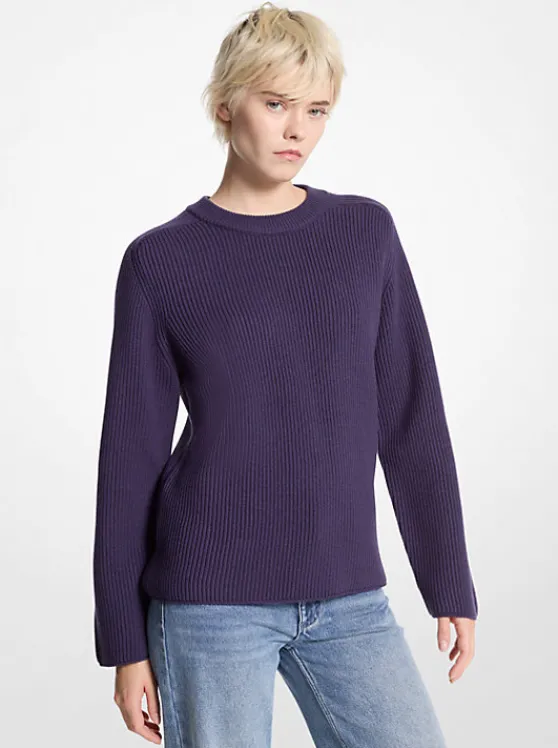 Michael Kors Ribbed Merino Wool Sweater DARKIRIS Best