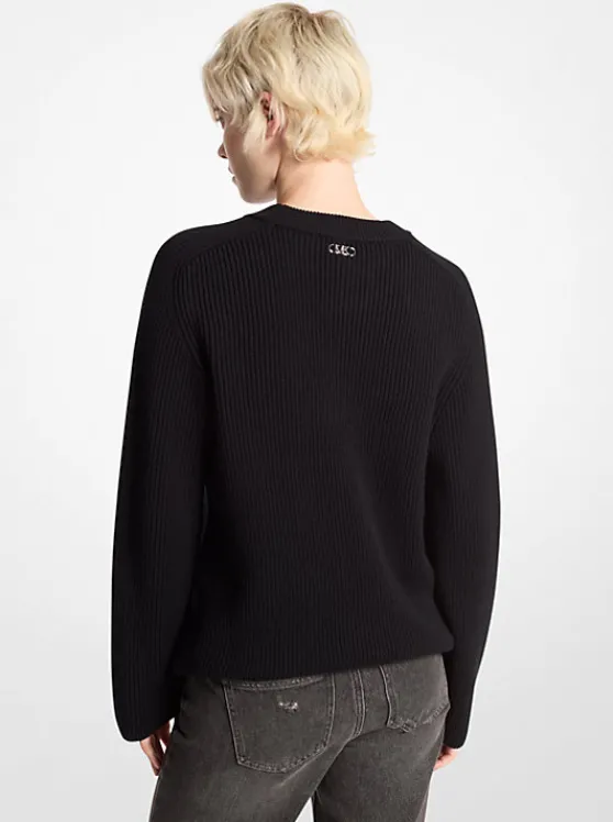 Michael Kors Ribbed Merino Wool Sweater | BLACK Best