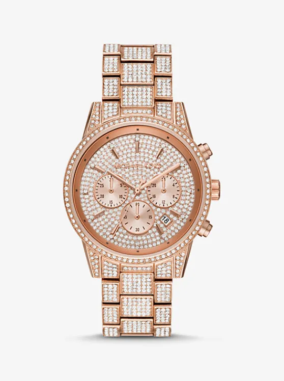 Michael Kors Ritz Pavé Rose Gold-Tone Watch ROSEGOLD Online