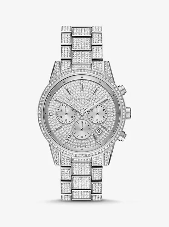 Michael Kors Ritz Pavé -Tone Watch SILVER Discount