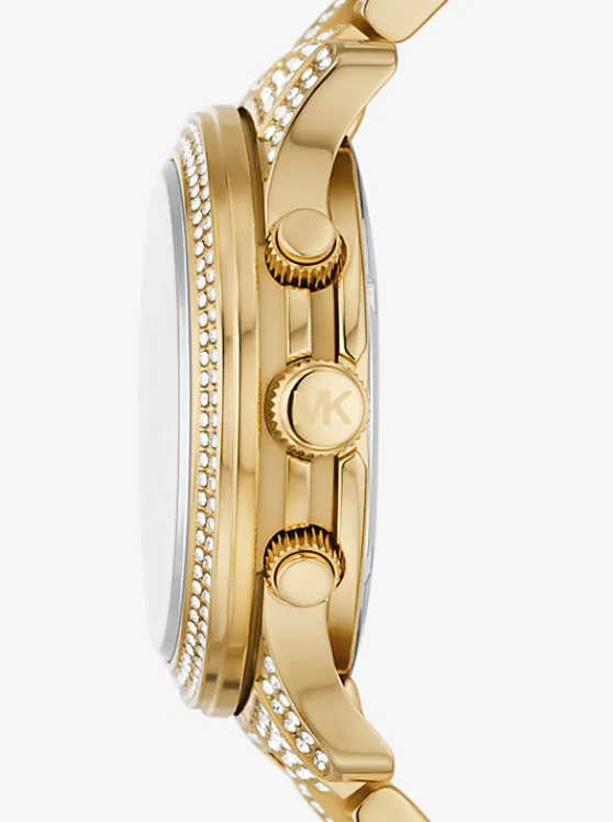 Michael Kors Runway Pavé -Tone Watch GOLD Discount