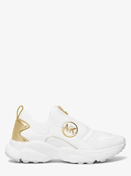 Michael Kors Sami Scuba and Mesh Zip-Up Trainer OPTICWHITE Flash Sale