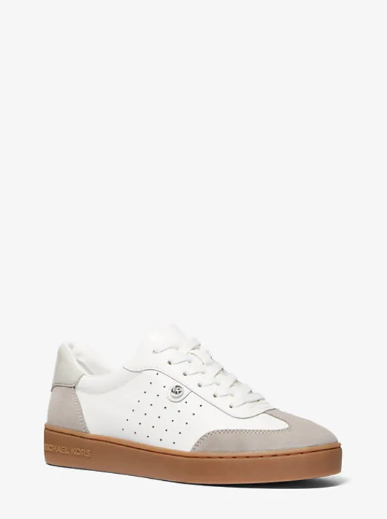 Michael Kors Scotty Leather Sneaker ALUMINUMMLT Best