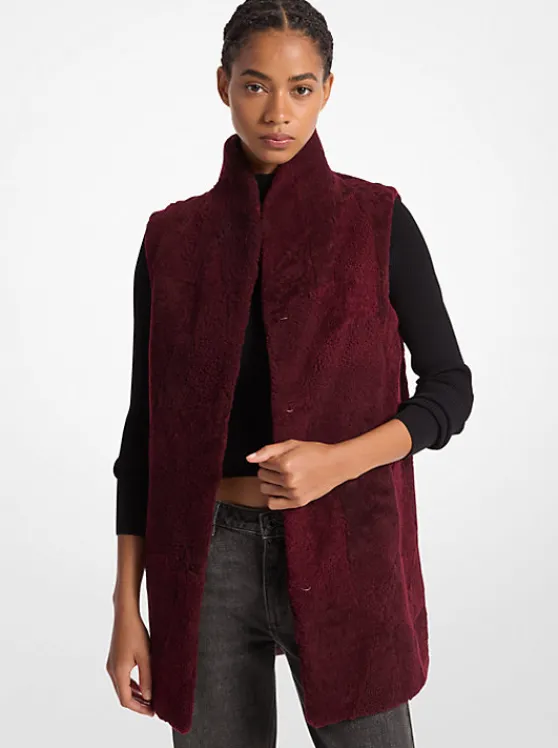 Michael Kors Shearling Vest DARKBRANDY Best