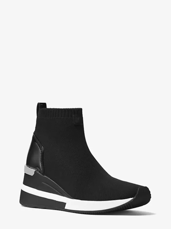 Michael Kors Skyler Stretch-Knit Sock Sneaker BLACK Best Sale