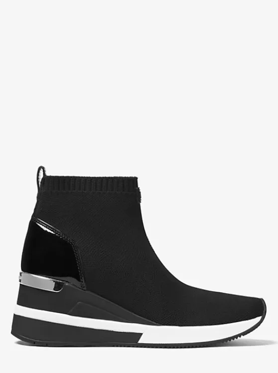 Michael Kors Skyler Stretch-Knit Sock Sneaker BLACK Best Sale