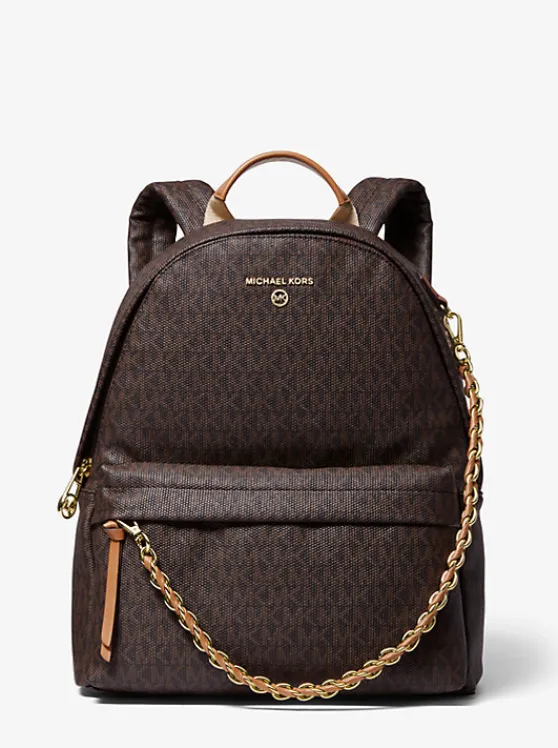 Michael Kors Slater Medium Logo Backpack BRN/ACORN Cheap