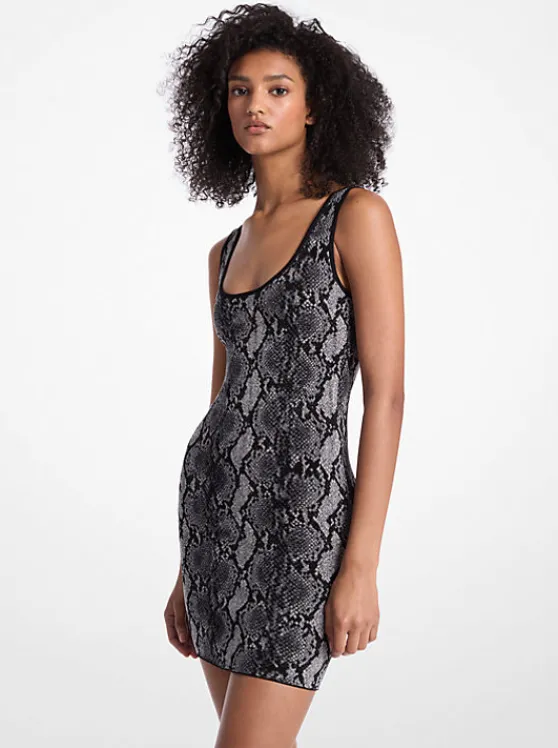 Michael Kors Snake Jacquard Dress BLACK Best Sale