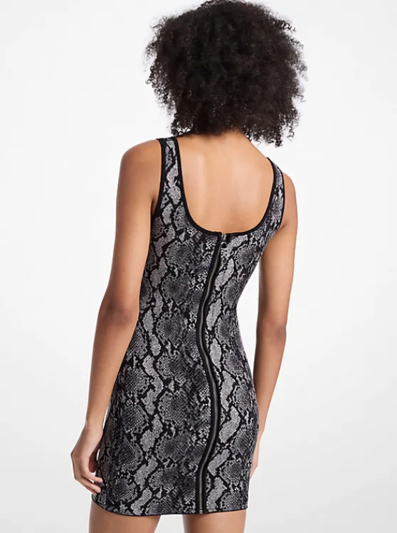 Michael Kors Snake Jacquard Dress BLACK Best Sale