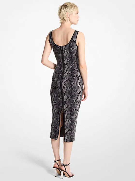 Michael Kors Snake Print Jacquard Dress BLACK Best