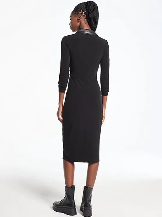 Michael Kors Stretch Matte Jersey Midi Dress BLACK Best