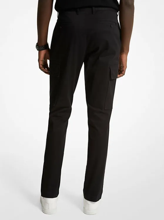 Michael Kors Stretch Organic Cotton Cargo Pants BLACK Best Sale