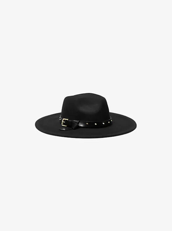 Michael Kors Studded Wool Fedora BLACK Shop