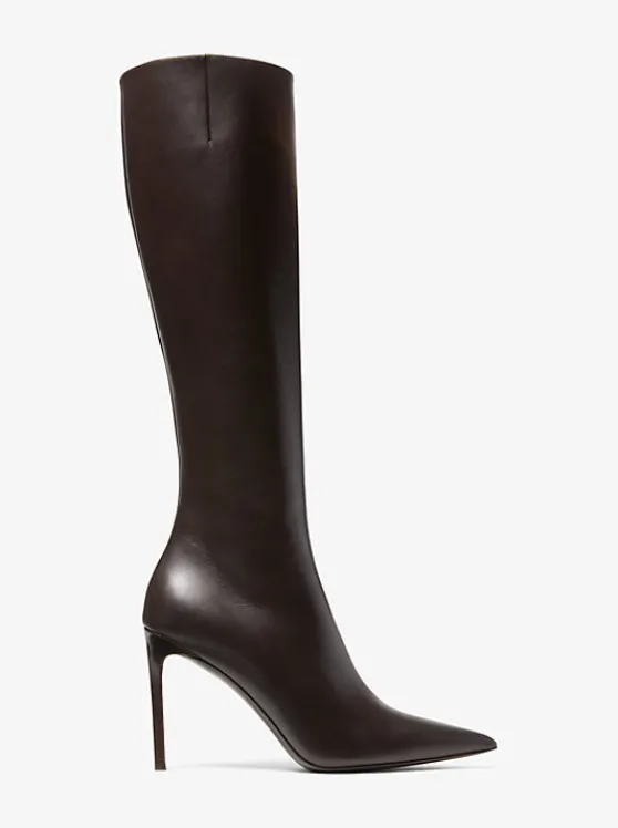 Michael Kors Tatjana Leather Boots CHOCOLATE Fashion