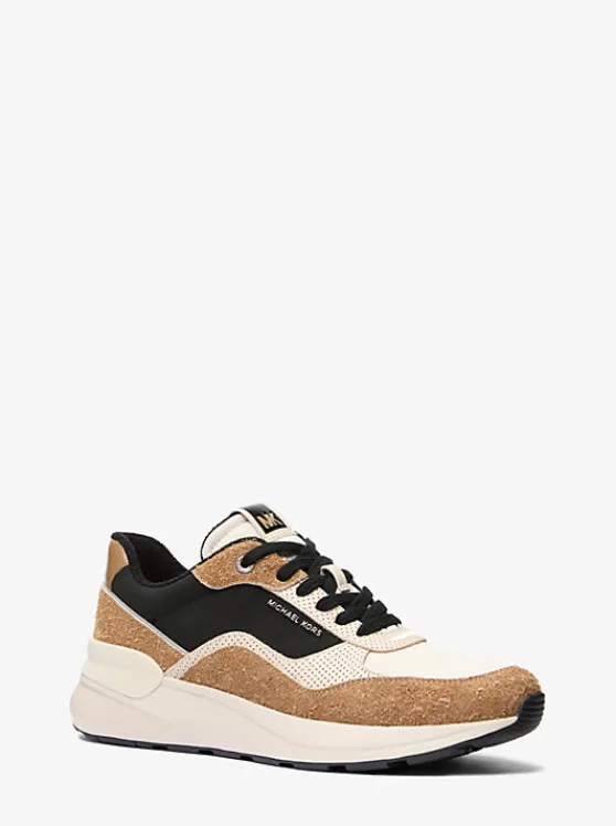 Michael Kors Trevor Mixed-Media Trainer HUSKMULTI Discount