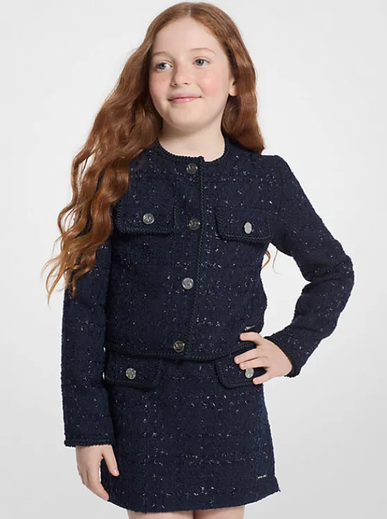 Michael Kors Tweed Jacket NAVY Store