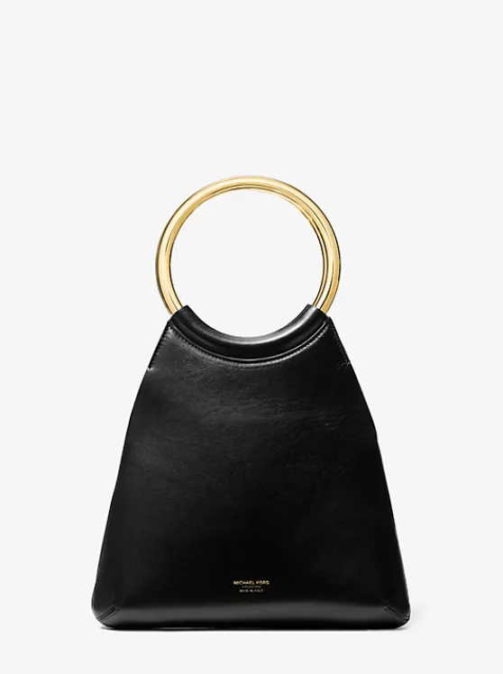 Michael Kors Ursula Small Leather Ring Tote Bag BLACK Sale