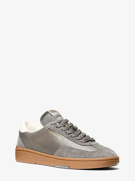 Michael Kors Wilton Leather and Suede Sneaker QUARRYGREY Best Sale