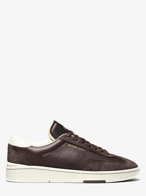 Michael Kors Wilton Leather and Suede Sneaker CHOCOLATE Clearance