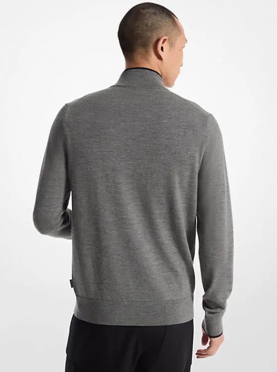 Michael Kors Wool Half-Zip Sweater ASH Online