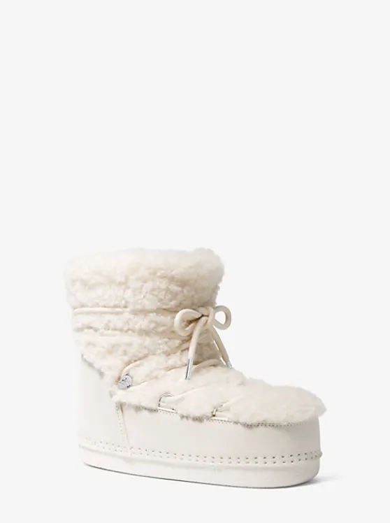 Michael Kors Zelda Sherpa and Suede Boot NATURALCREAM Fashion