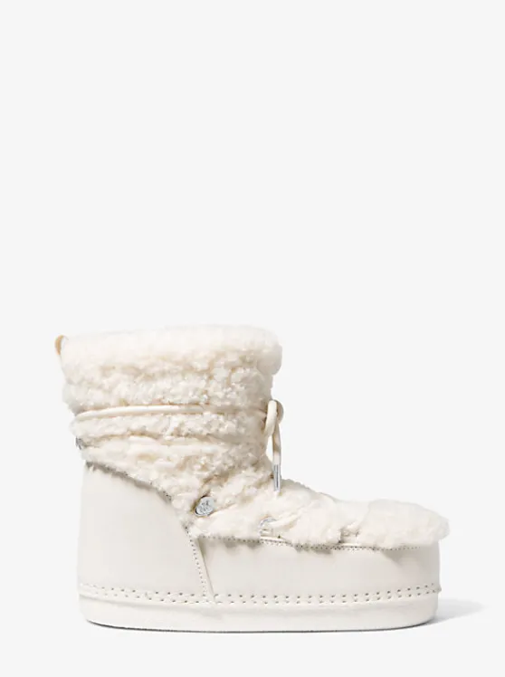 Michael Kors Zelda Sherpa and Suede Boot NATURALCREAM Fashion